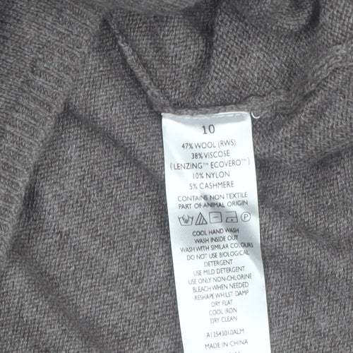 The White Company Women’s Brown Wool Cashmere Button Back Cardigan UK 10