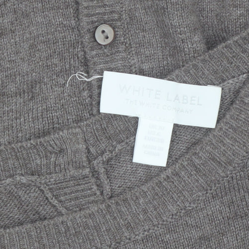 The White Company Women’s Brown Wool Cashmere Button Back Cardigan UK 10