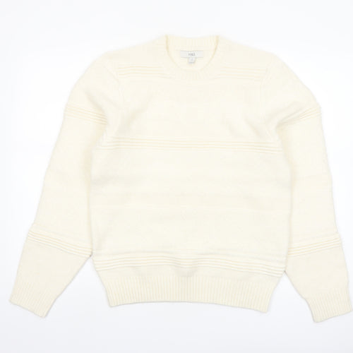 Marks and Spencer Men's Ivory Crew Neck Knit Jumper S Regular Fit