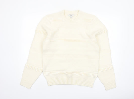 Marks and Spencer Men's Ivory Crew Neck Knit Jumper S Regular Fit