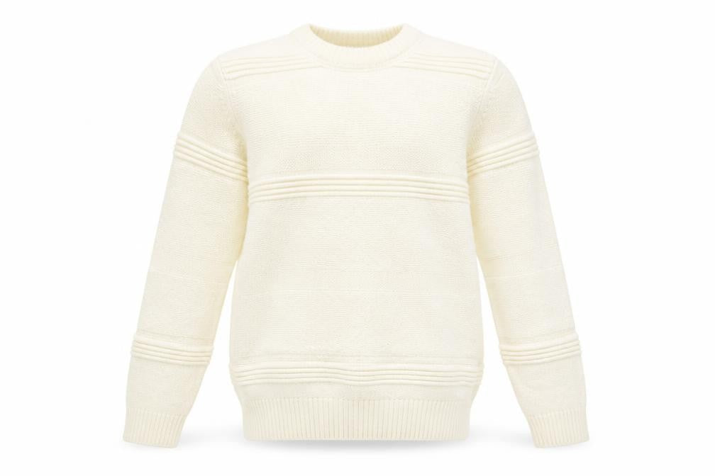 Front view of Marks & Spencer Men's Ivory Crew Neck Knit Jumper S Regular Fit