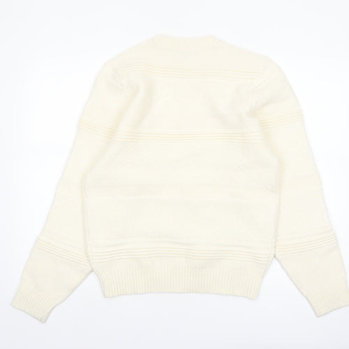 Marks and Spencer Men's Ivory Crew Neck Knit Jumper S Regular Fit