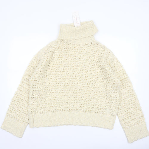 Marks and Spencer Per Una Women’s Ivory Roll Neck Chunky Knit Jumper M