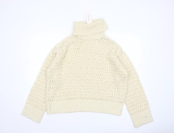 Marks and Spencer Per Una Women’s Ivory Roll Neck Chunky Knit Jumper M