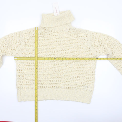 Marks and Spencer Per Una Women’s Ivory Roll Neck Chunky Knit Jumper M