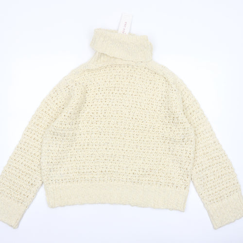 Marks and Spencer Per Una Women’s Ivory Roll Neck Chunky Knit Jumper M
