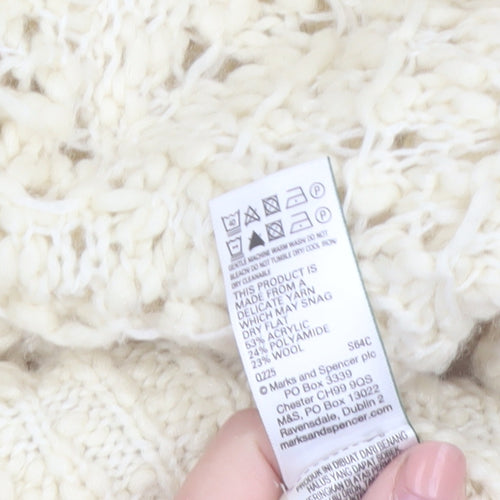 Marks and Spencer Per Una Women’s Ivory Roll Neck Chunky Knit Jumper M