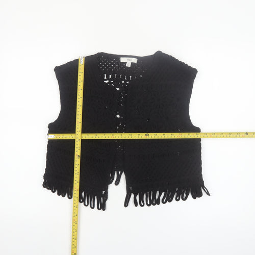 Marks and Spencer Womens Black Crochet Fringe Vest M