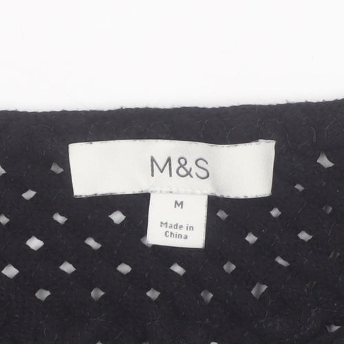 Marks and Spencer Womens Black Crochet Fringe Vest M