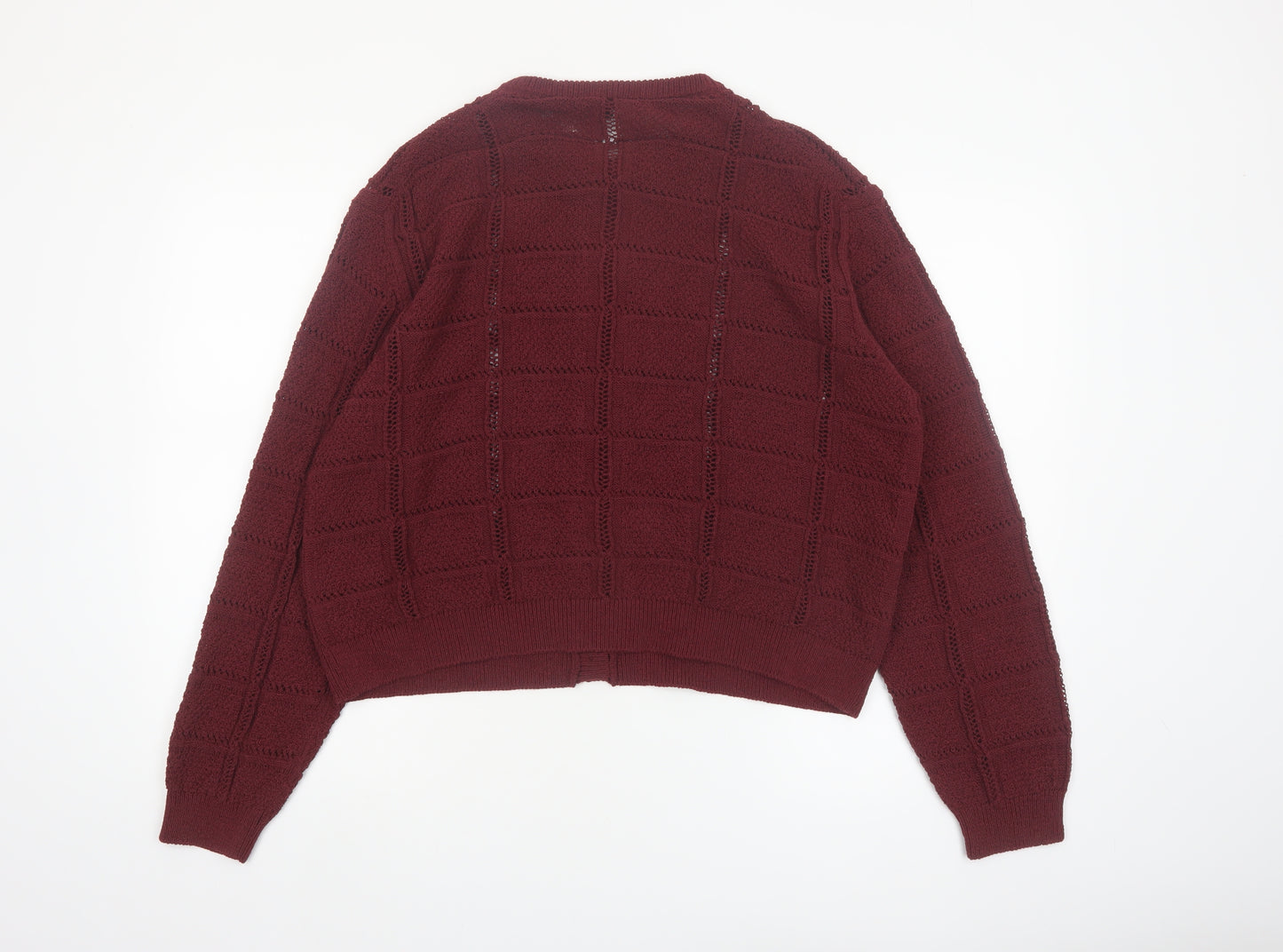 Marks and Spencer Women Red XL Knit Cardigan Crew Neck Jumper