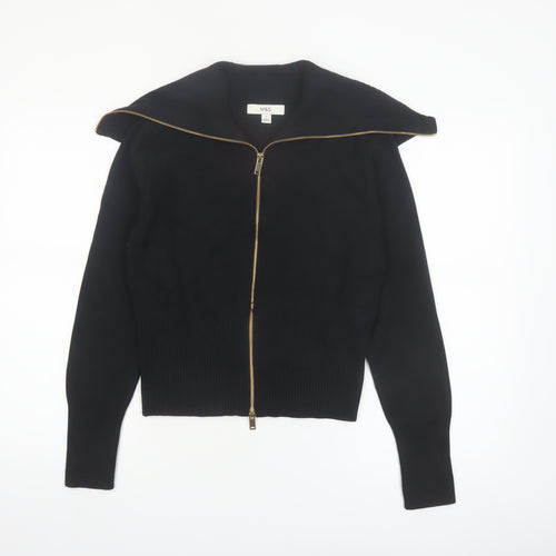 Marks and Spencer Women's Black Full Zip Knit Jumper Size S