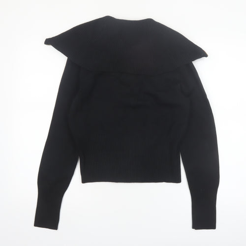 Marks and Spencer Women's Black Full Zip Knit Jumper Size S
