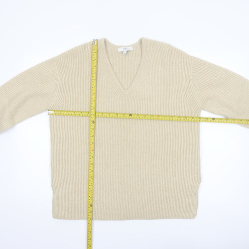 Marks and Spencer Womens Beige V-Neck Knit Jumper M