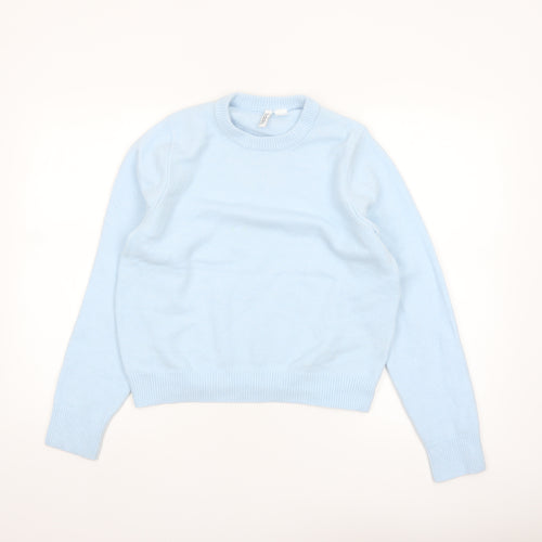 H&M Divided Womens Blue Crew Neck Pullover Jumper Size 8