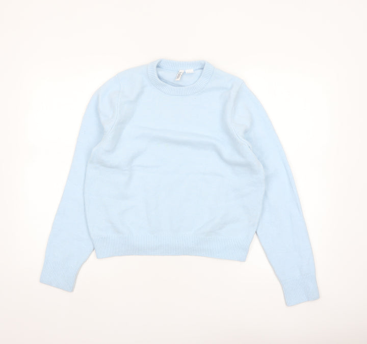 H&M Divided Womens Blue Crew Neck Pullover Jumper Size 8