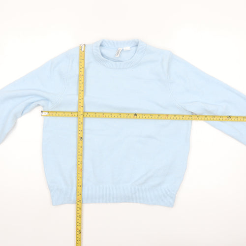 H&M Divided Womens Blue Crew Neck Pullover Jumper Size 8