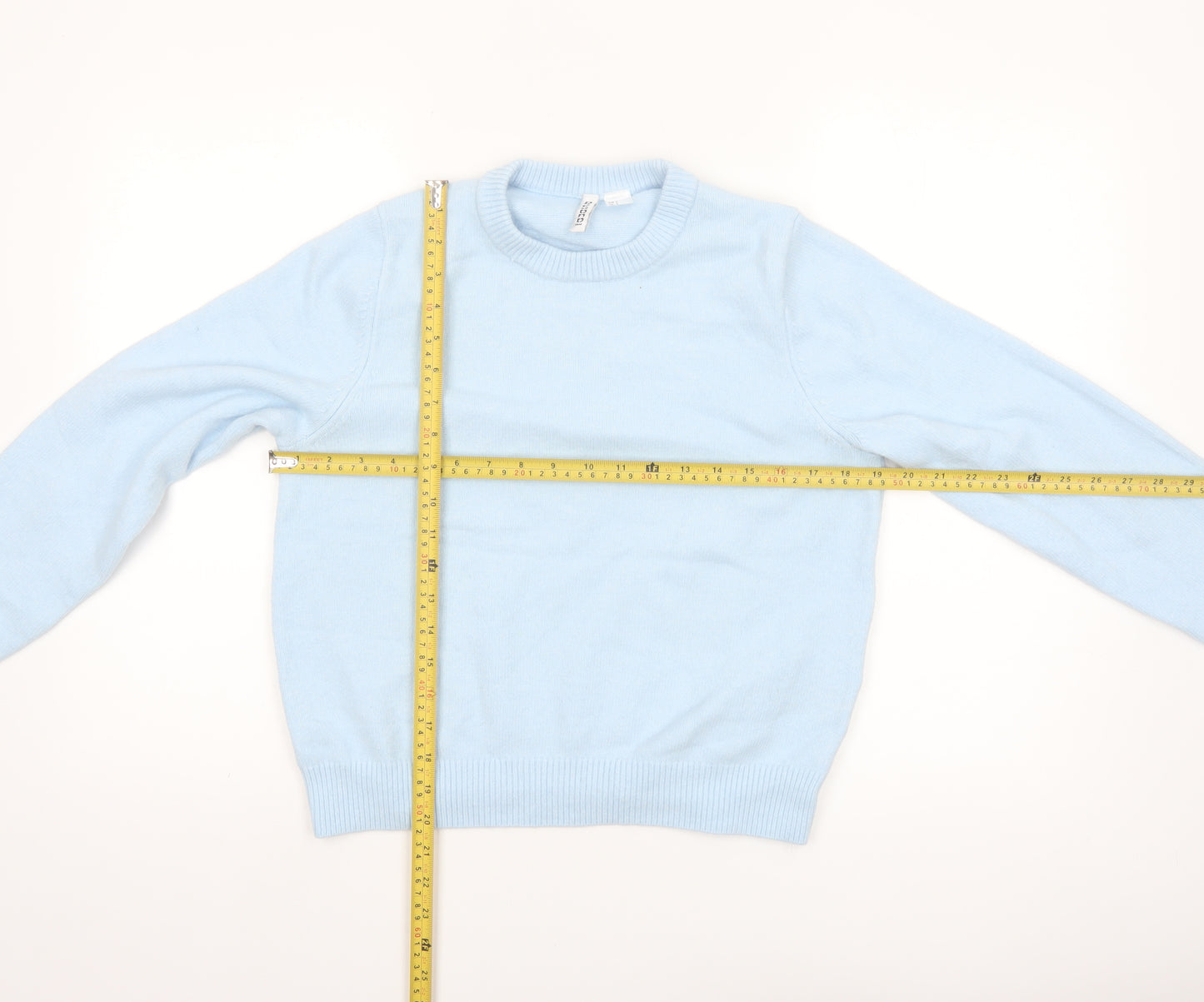 H&M Divided Womens Blue Crew Neck Pullover Jumper Size 8