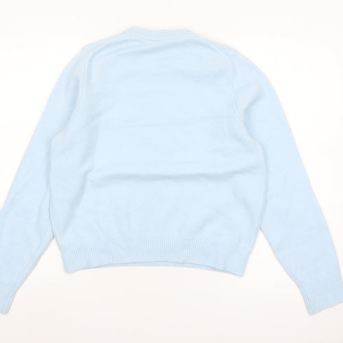 H&M Divided Womens Blue Crew Neck Pullover Jumper Size 8