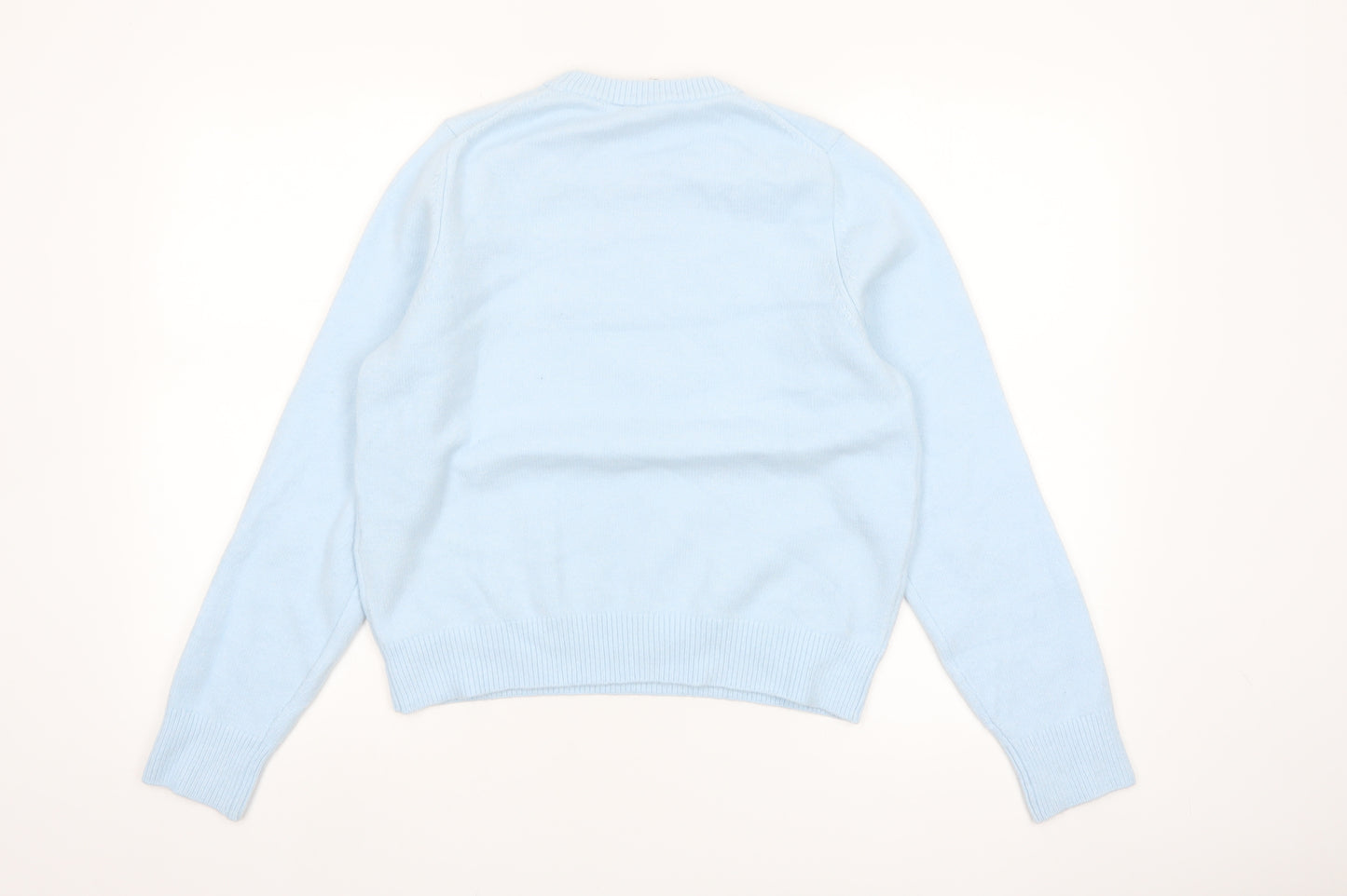 H&M Divided Womens Blue Crew Neck Pullover Jumper Size 8