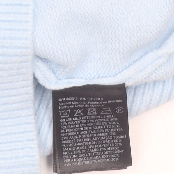 H&M Divided Womens Blue Crew Neck Pullover Jumper Size 8