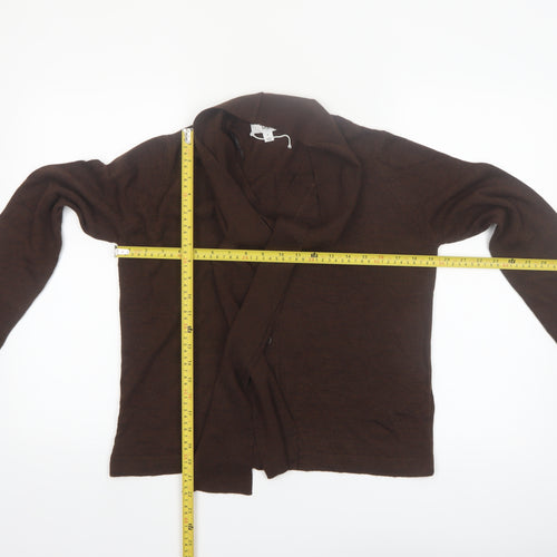 Marks and Spencer Women's Brown M Collared Knit Cardigan