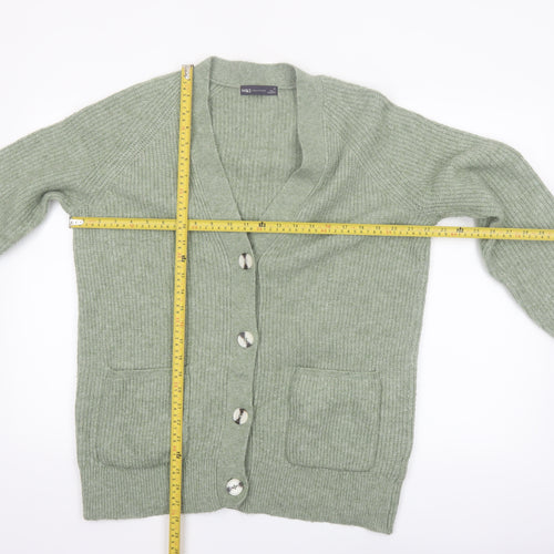 Marks and Spencer Women's Green Chunky-Knit Cardigan M