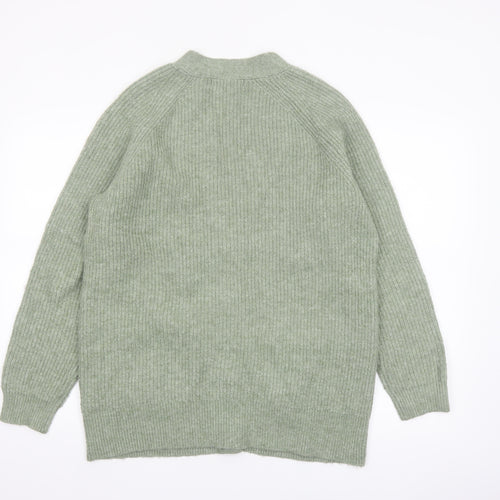 Marks and Spencer Women's Green Chunky-Knit Cardigan M