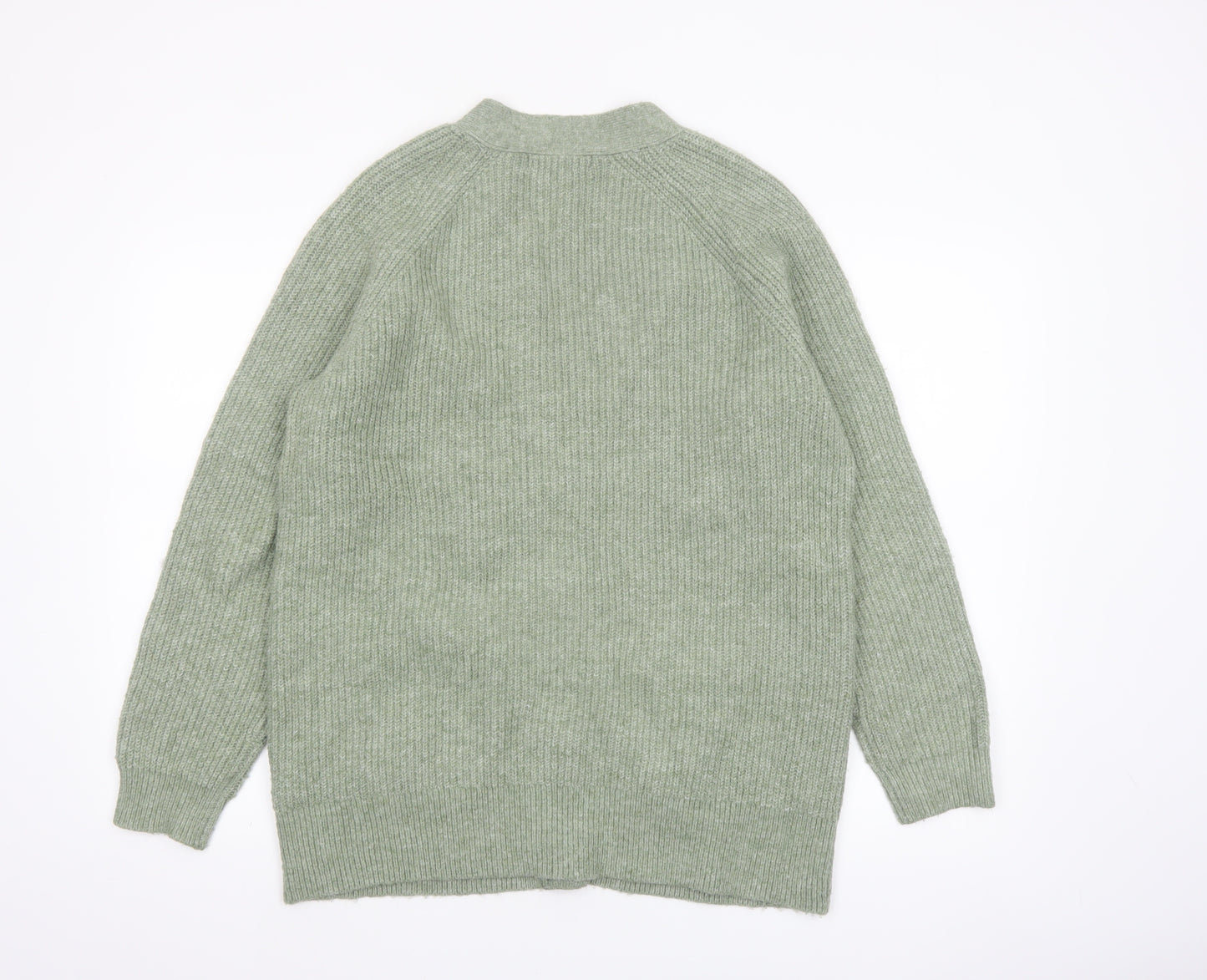 Marks and Spencer Women's Green Chunky-Knit Cardigan M