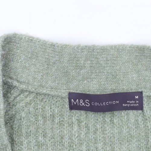 Marks and Spencer Women's Green Chunky-Knit Cardigan M