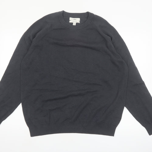 Marks and Spencer Men's Black XL Pure Cotton Crew Neck Jumper