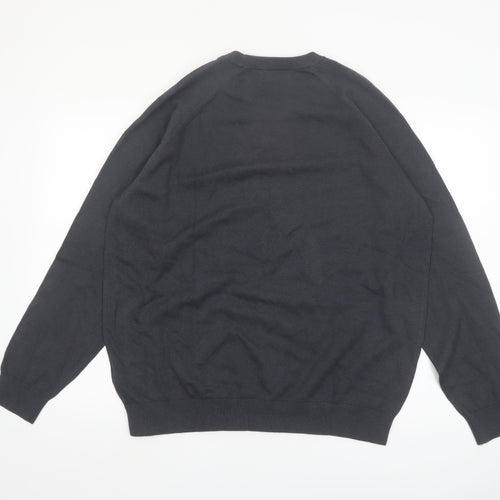 Marks and Spencer Men's Black XL Pure Cotton Crew Neck Jumper