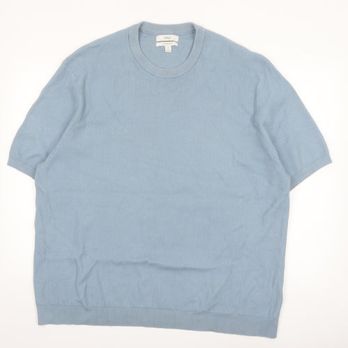 Marks and Spencer Men’s Blue Cotton Pullover Jumper 2XL Crew Neck