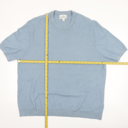 Marks and Spencer Men’s Blue Cotton Pullover Jumper 2XL Crew Neck