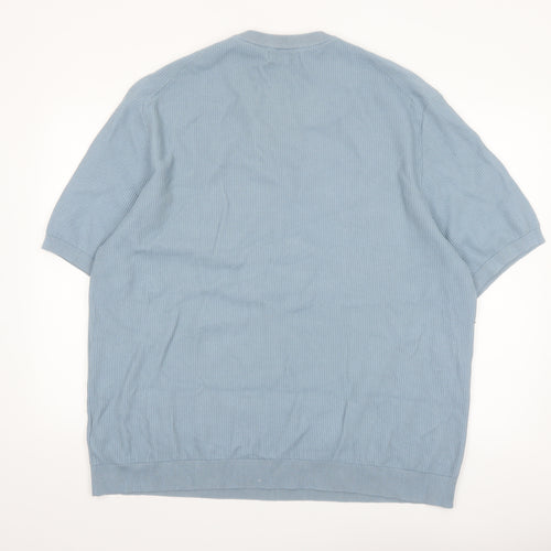 Marks and Spencer Men’s Blue Cotton Pullover Jumper 2XL Crew Neck