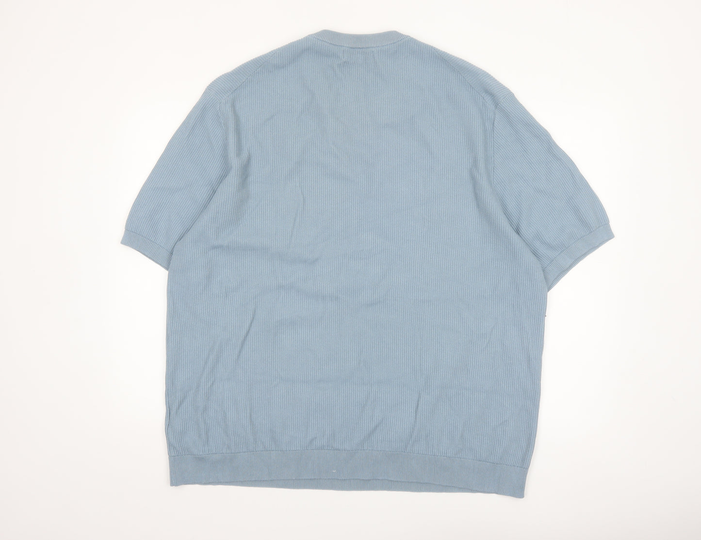 Marks and Spencer Men’s Blue Cotton Pullover Jumper 2XL Crew Neck