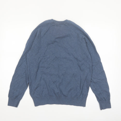 Marks and Spencer Men’s Blue Cotton Crew Neck Pullover Jumper M