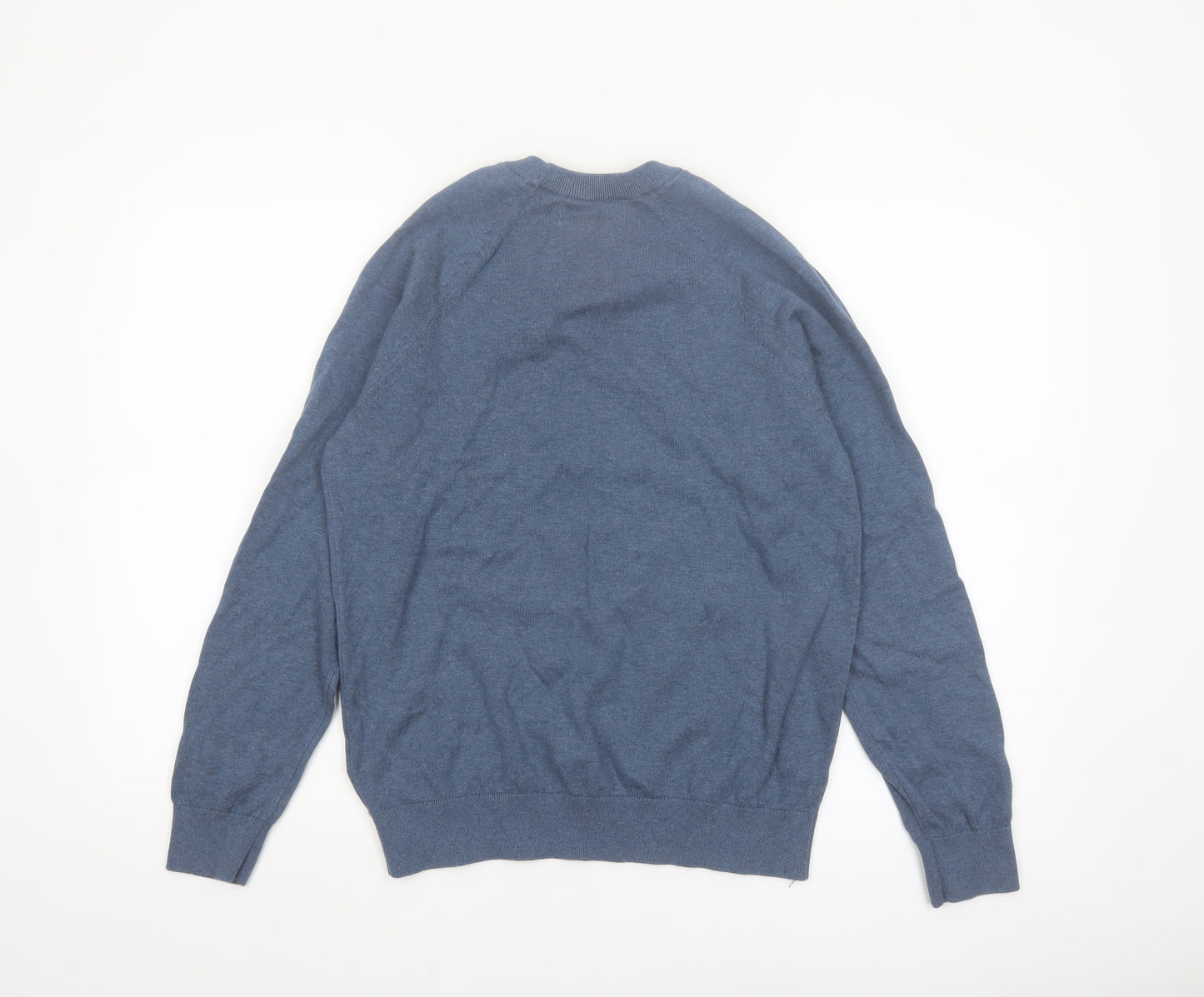 Marks and Spencer Men’s Blue Cotton Crew Neck Pullover Jumper M