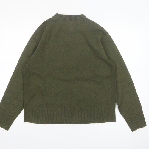 Marks and Spencer Women Green M Crew Neck Pullover Jumper