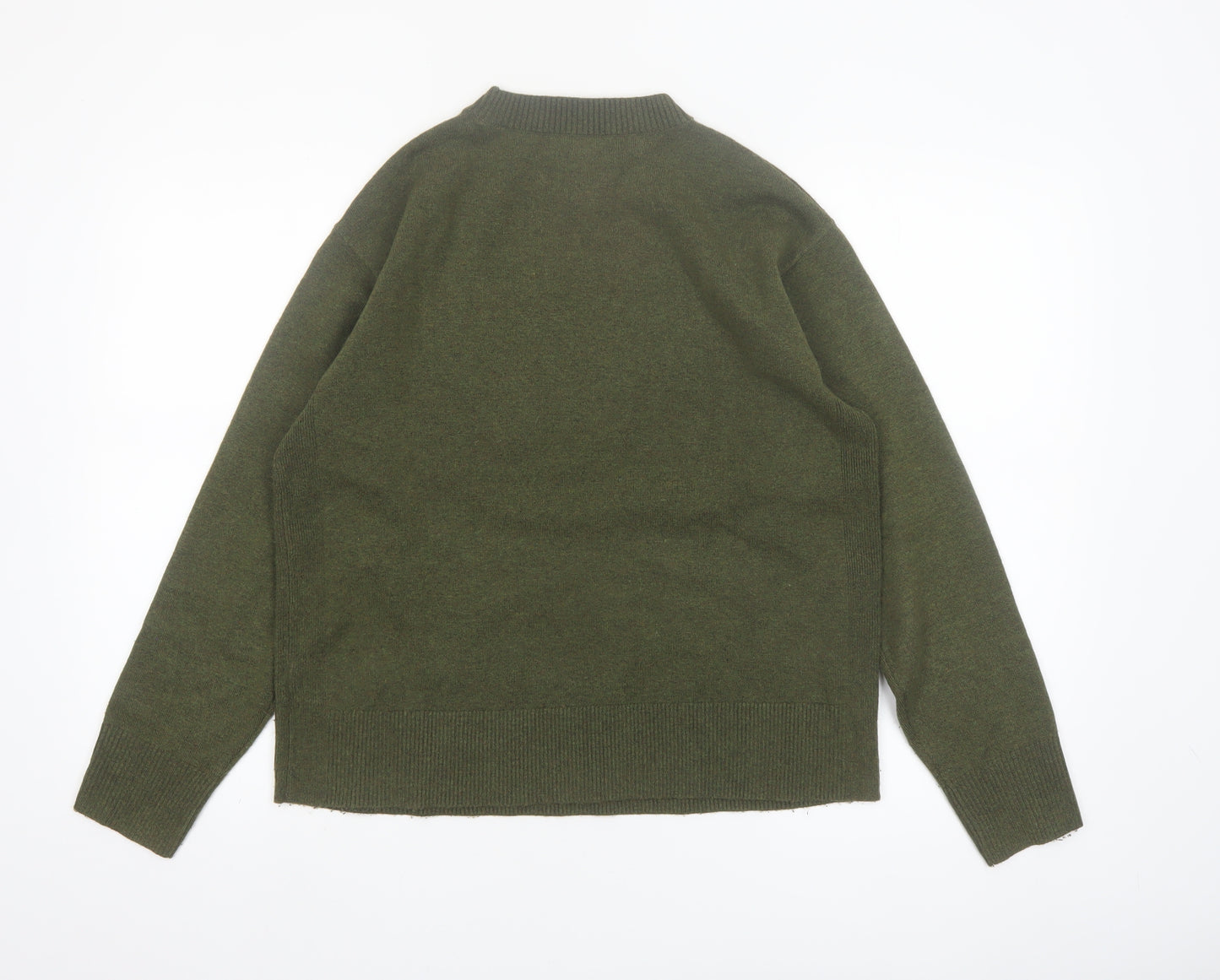 Marks and Spencer Women Green M Crew Neck Pullover Jumper