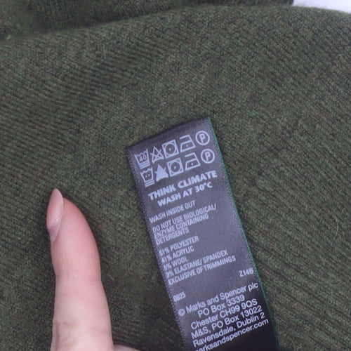 Marks and Spencer Women Green M Crew Neck Pullover Jumper