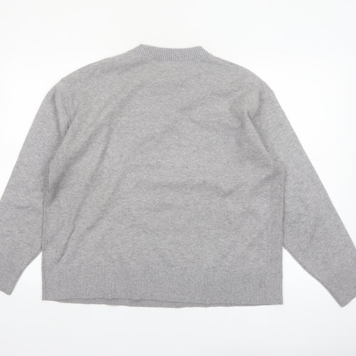 Marks and Spencer Womens Grey Wool Crew Neck Pullover Jumper L