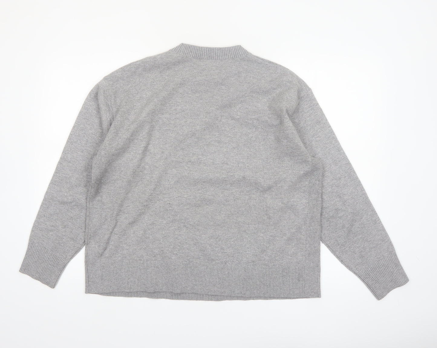 Marks and Spencer Womens Grey Wool Crew Neck Pullover Jumper L