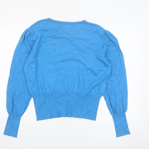 Marks and Spencer Women Blue L Knit Crew Neck Pullover Jumper