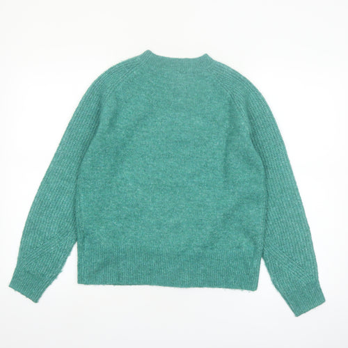 Marks and Spencer Women Green XS Chunky-Knit Crew Neck Jumper