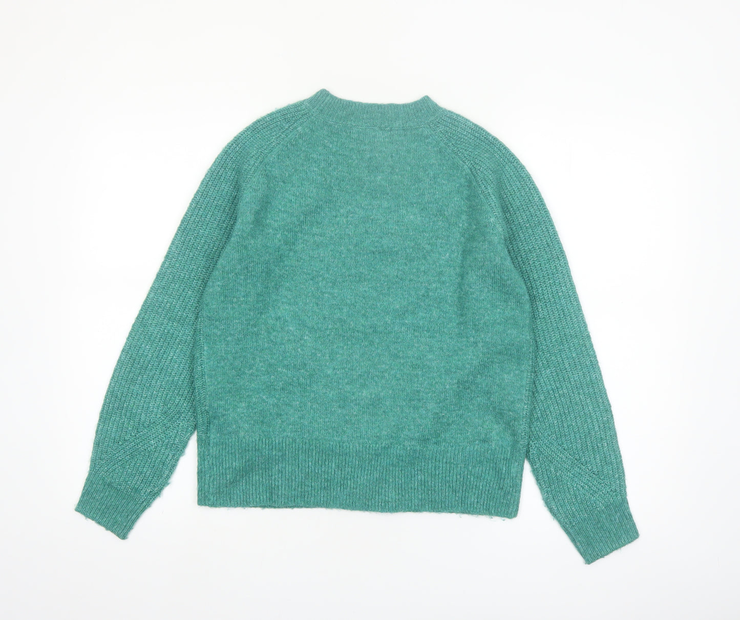Marks and Spencer Women Green XS Chunky-Knit Crew Neck Jumper