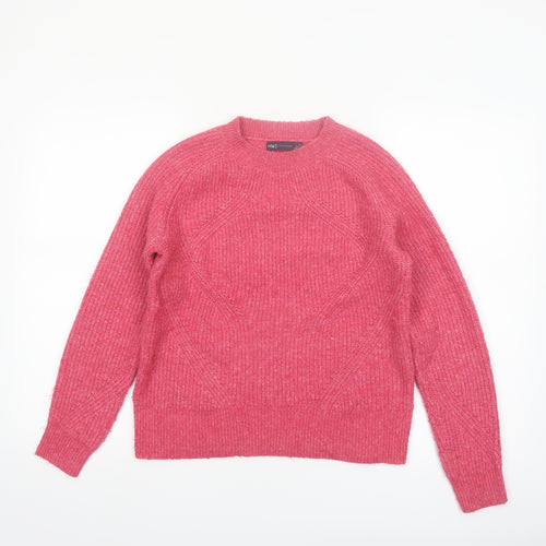 Marks and Spencer Womens Pink XS Crew Neck Knit Pullover Jumper