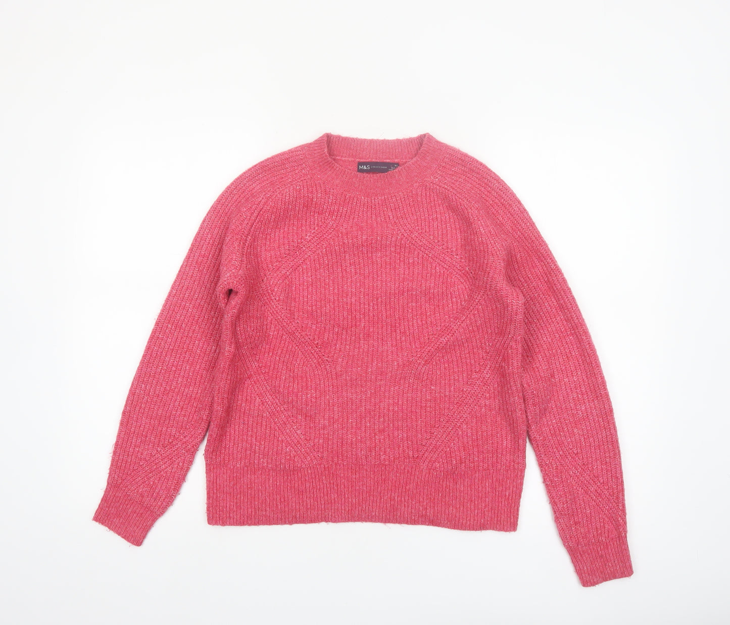 Marks and Spencer Womens Pink XS Crew Neck Knit Pullover Jumper