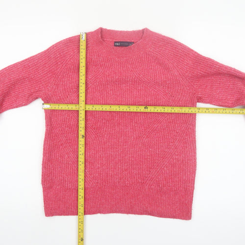 Marks and Spencer Womens Pink XS Crew Neck Knit Pullover Jumper