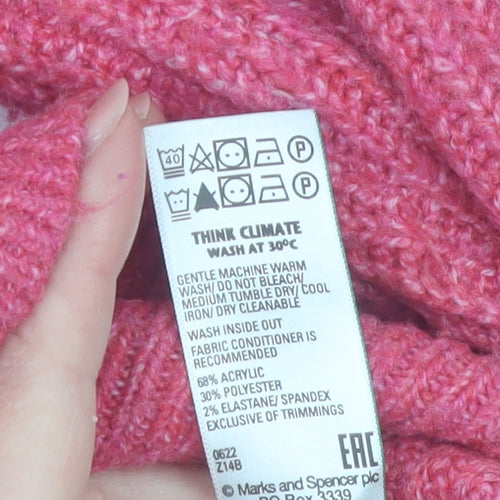 Marks and Spencer Womens Pink XS Crew Neck Knit Pullover Jumper