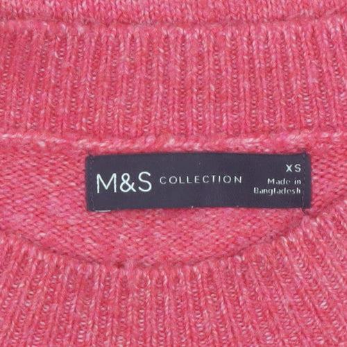 Marks and Spencer Womens Pink XS Crew Neck Knit Pullover Jumper